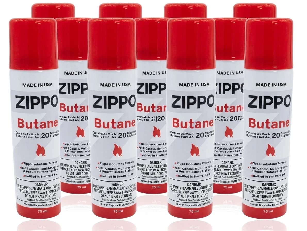ZIPPO BUTANE FUEL 75 ml Lighter Fluid MADE IN USA PACK OF 12